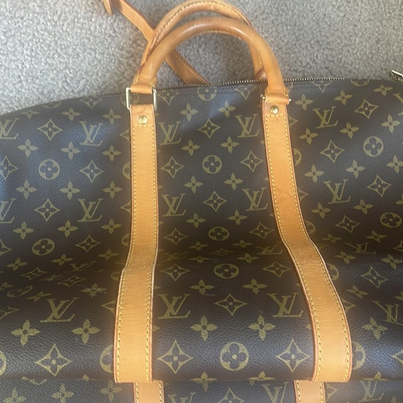 Louis Vuitton Monogram Keepall Bandouliere 50 Brown Canvas Travel Bag - Picture 11 of 16